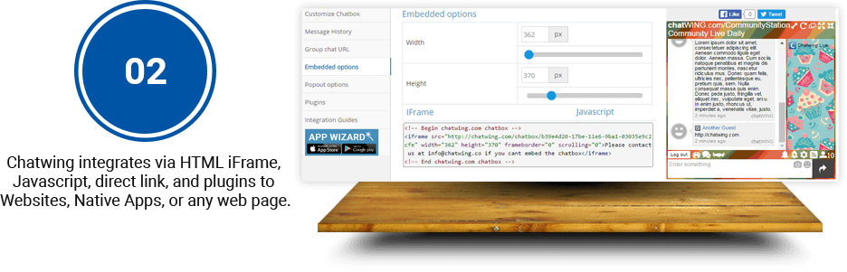 Chatwing integrates